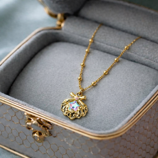 Floral Crystal Pendant Necklace