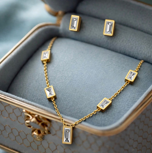 Crystal Necklace & Earrings Set