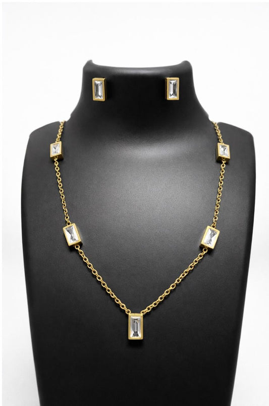 Crystal Necklace & Earrings Set