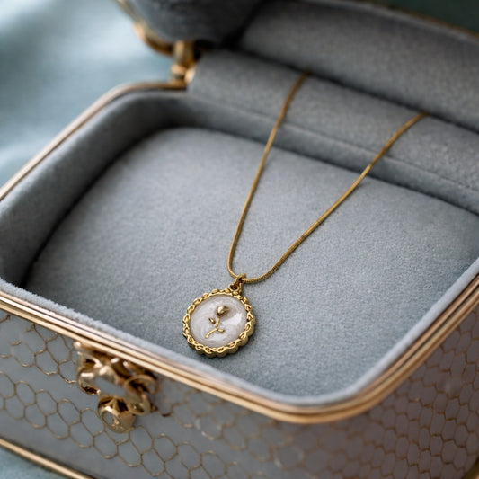 Floral Rose Pendant Necklace