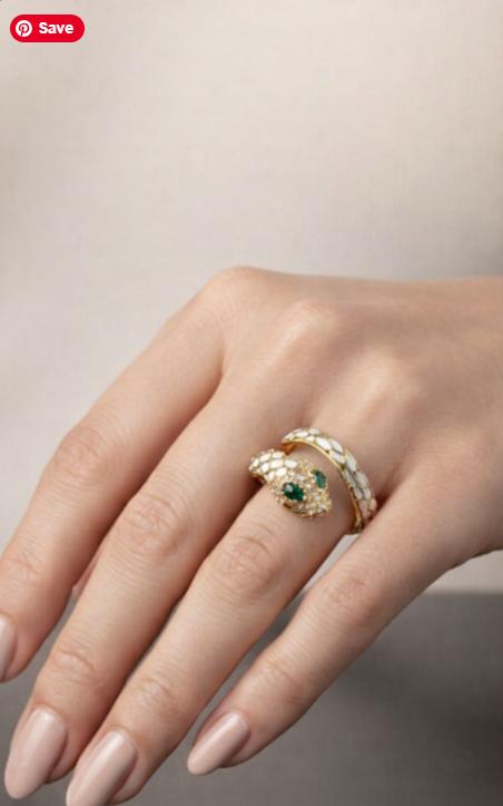 Crystal Snake Wrap Ring